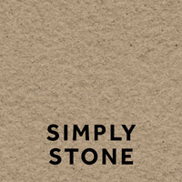 Hever 15 Simply Stone textured stone effect paint close-up showing a warm earthy buff finish with gentle brown depth