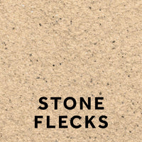 Abbey 26 Stone Flecks textured stone effect paint close-up showing a soft creamy buff finish with gentle warm yellow undertones
