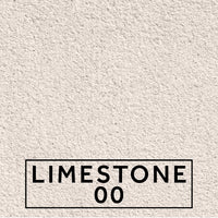 Limestone 00 textured stone effect paint sample showing a light warm ivory beige limestone finish