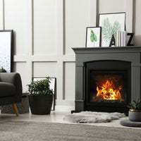 Forde 23 Fireplace Paint applied to a fireplace surround with a deep mid grey stone effect finish