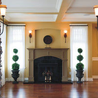 Rich Buff 17 Fireplace Paint applied to a traditional fireplace surround with a warm rich buff Yorkstone finish
