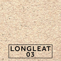 Longleat 03 textured stone effect paint close-up showing a warm beige buff natural stone finish