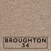 Broughton 34 textured stone effect paint close-up showing a warm grey beige Cotswold limestone finish