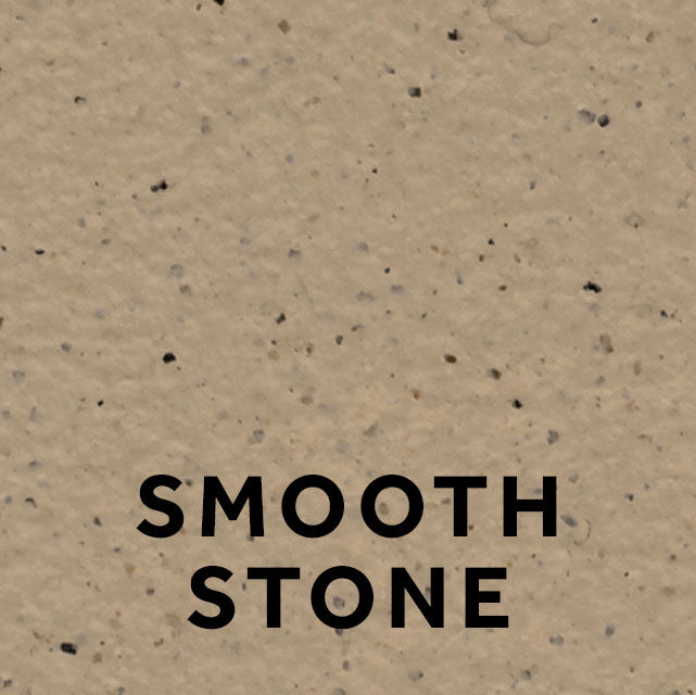 Hever 15 Smooth Stone stone effect paint close-up showing a warm earthy buff finish with gentle brown depth
