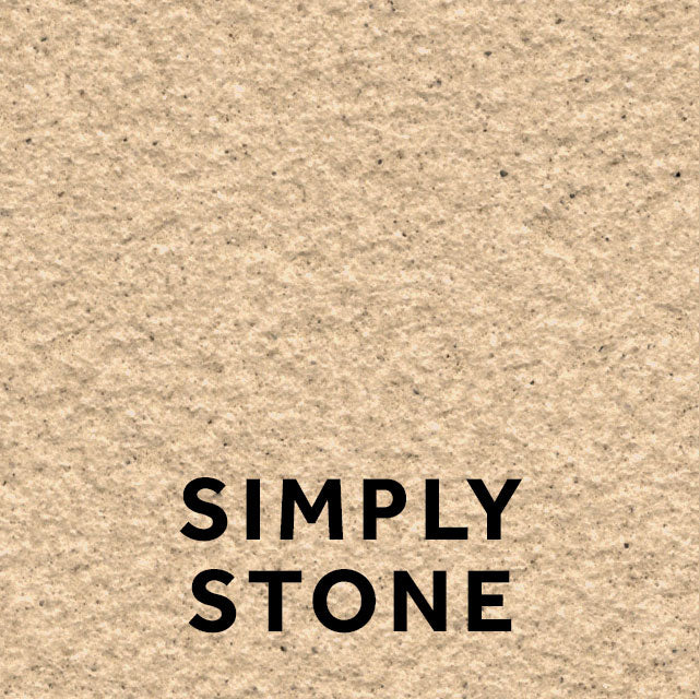 Abbey 26 Simply Stone textured stone effect paint close-up showing a soft creamy buff finish with gentle warm yellow undertones