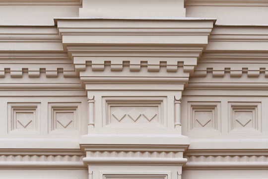 Building architectural mouldings in the stone effect paint colour Kelsham 01