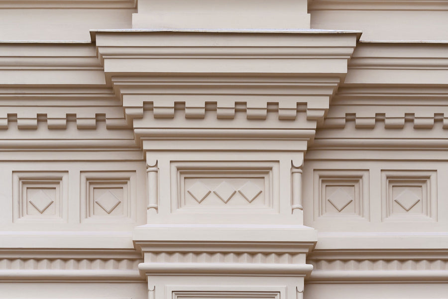 Building architectural mouldings in the stone effect paint colour Kelsham 01