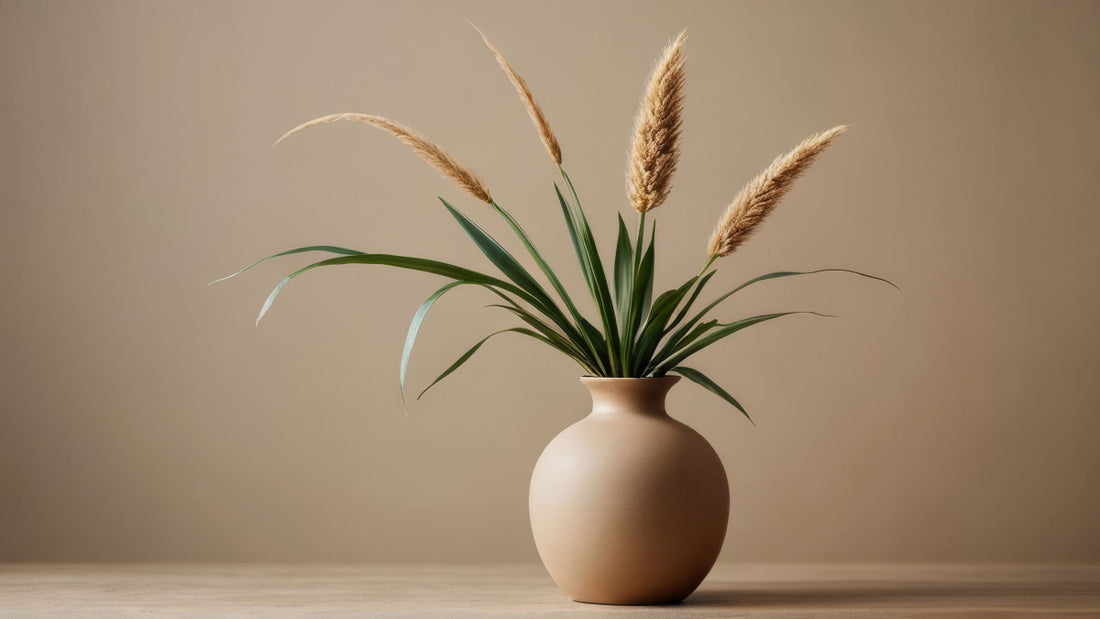 Ashridge 08 stone effect paint applied to a decorative vase with a warm earthy beige brown natural stone finish