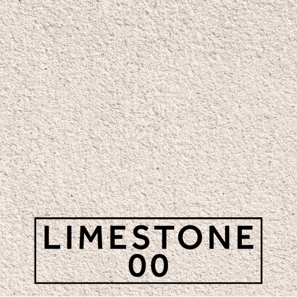 Limestone 00 textured stone effect paint sample showing a light warm ivory beige limestone finish