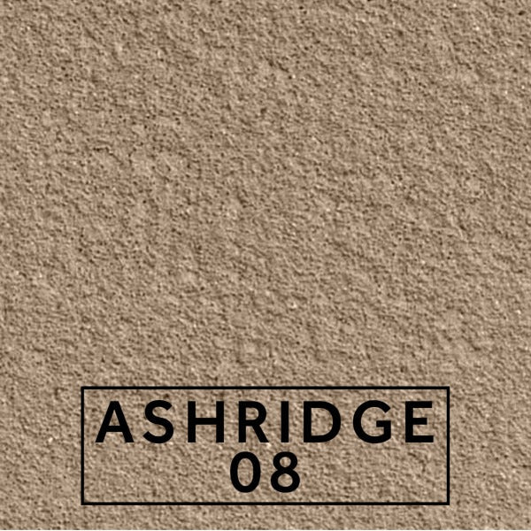 Ashridge 08 textured stone effect paint close-up showing a warm earthy beige brown Yorkstone inspired finish