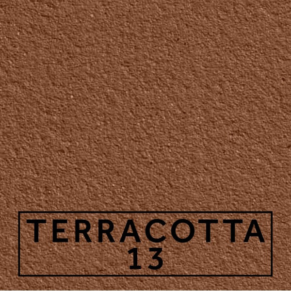 Terracotta 13 textured stone effect paint close-up showing a rich earthy terracotta finish with natural depth