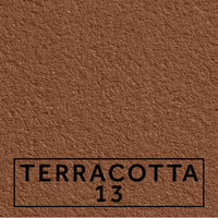 Terracotta 13 textured stone effect paint close-up showing a rich earthy terracotta finish with natural depth
