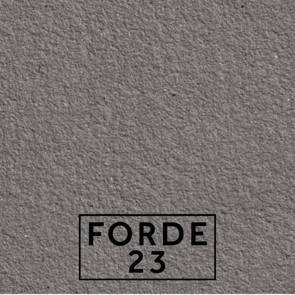 Forde 23 textured stone effect paint close-up showing a deep mid grey finish with cool mineral depth