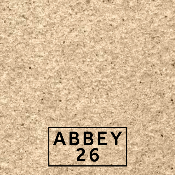 Abbey 26 textured stone effect paint close-up showing a soft creamy buff finish with gentle warm yellow undertones