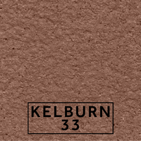 Kelburn 33 textured stone effect paint close-up showing a rich red brown finish with warm natural depth