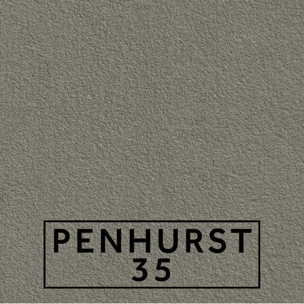 Penhurst 35 textured stone effect paint close-up showing a warm grey finish with subtle green undertones