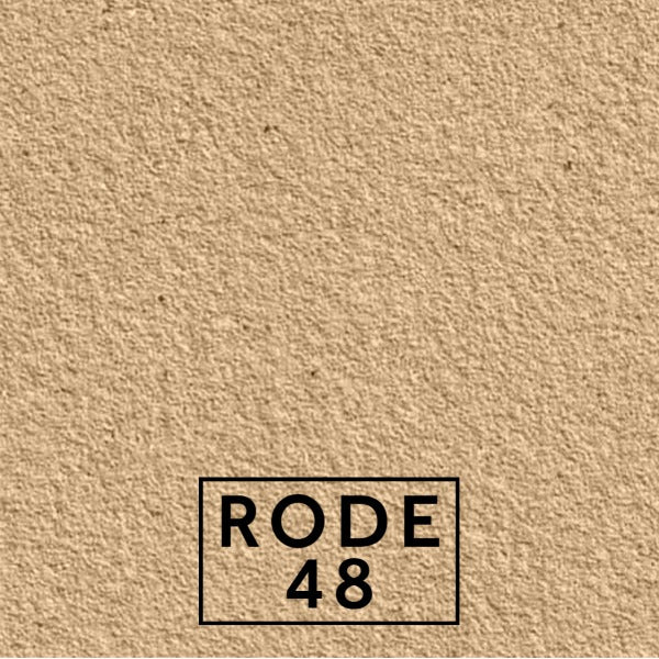 Rode 48 textured stone effect paint close-up showing a warm honey-toned Bath Stone finish