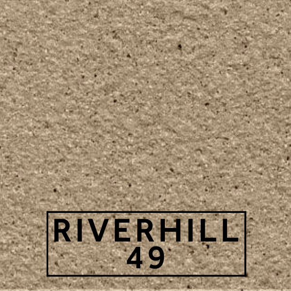 Riverhill 49 textured stone effect paint close-up showing a rich earthy brown finish with subtle grey undertones