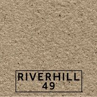 Riverhill 49 textured stone effect paint close-up showing a rich earthy brown finish with subtle grey undertones