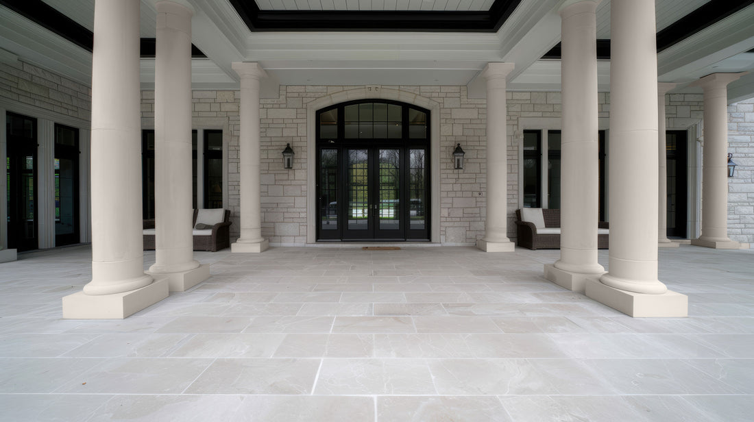 porch columns in stone effect paint kelsham 01