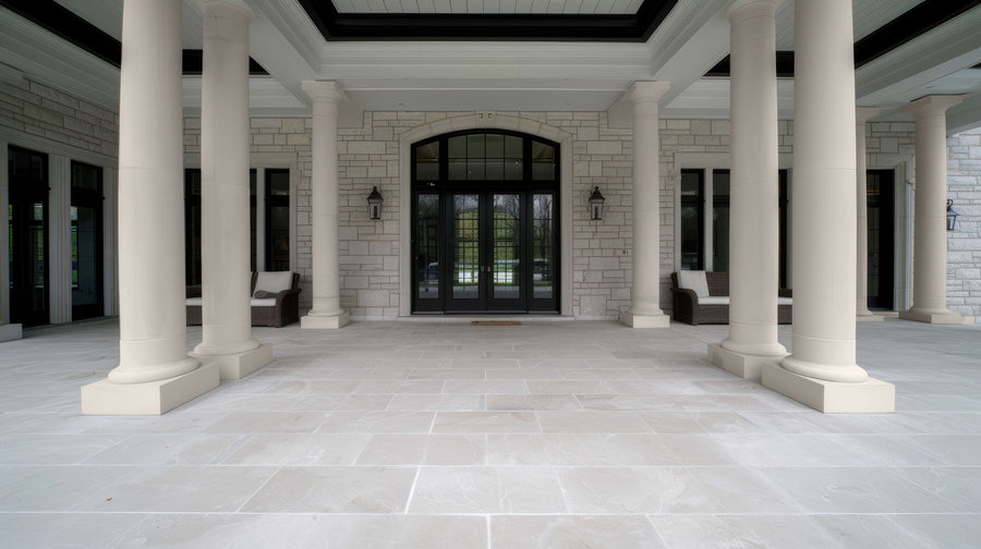 porch columns in stone effect paint kelsham 01