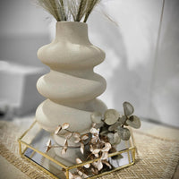 Alnwick 16 stone effect paint applied to a decorative vase showing a soft pale Portland stone finish