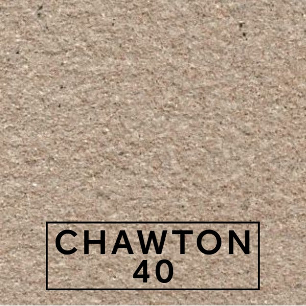 Chawton 40 textured stone effect paint close-up showing a deep biscuit beige finish with subtle grey undertones